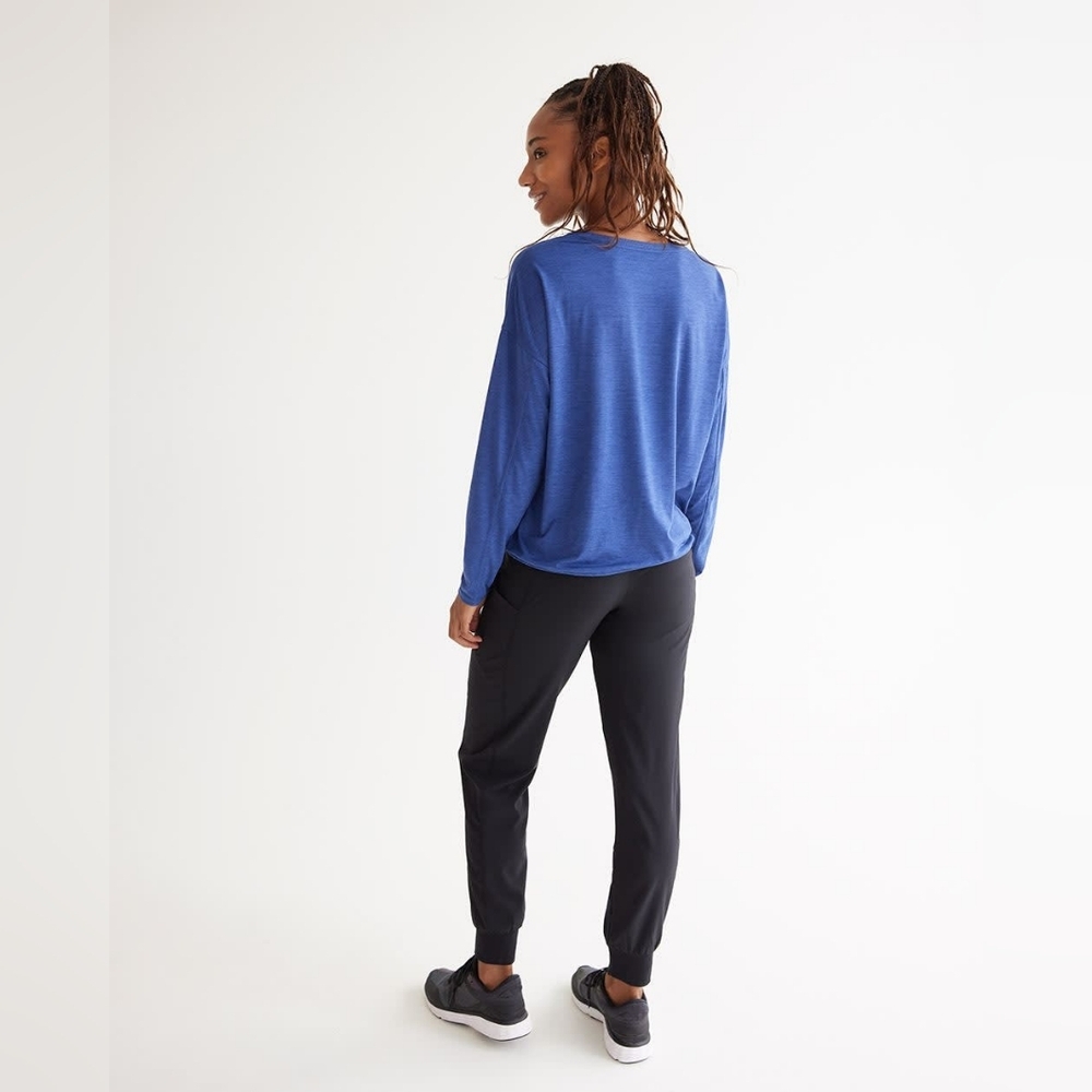 Hyba-Long-Sleeve Crew-Neck Tee with Drawcord - Picture 3 of 4